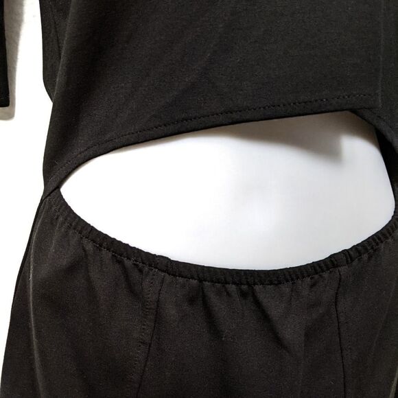 Asos D.RA Black Cut Out Front Dress 3/4 Sleeves XS - Picture 2 of 8